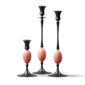E.R. Butler Biedermeier Candlesticks Oxidized Bronze with Wren Egg