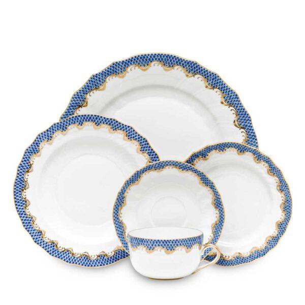 Herend Fish Scale Blue Dinnerware Herend Fish Scale Blue Hand Painted Dinnerware