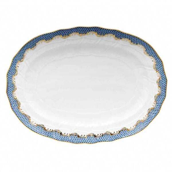 Herend Fish Scale Blue Platter Herend Fish Scale Blue Platter