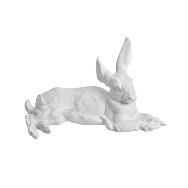 Nymphenburg Porcelain Lying Hare White Bisque Nymphenburg Porcelain Lying Hare White Bisque