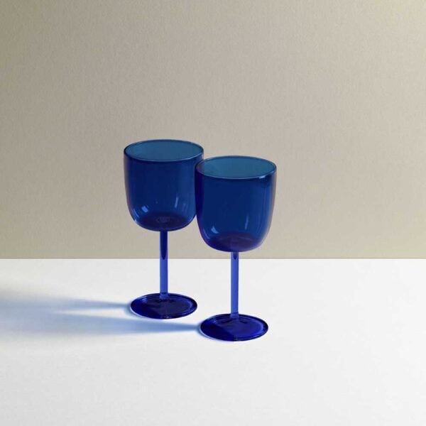 R+D.Lab Tuccio Calice Lyons Blue – Set of 2 hand-blown borosilicate glass, dishwasher safe