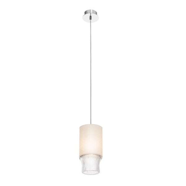 Saint-Louis Cadence Small Pendant Light With Paper Lampshade Chrome-Plated Saint-Louis Cadence Small Pendant Light With Paper Lampshade Chrome-Plated