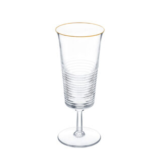 Saint-Louis Cadence Gold Rim Champagne Flute Diving View