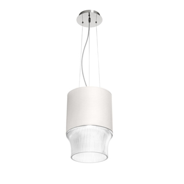 Saint-Louis Cadence Large Pendant Light with Paper Lampshade Chrome-Plated Saint-Louis Cadence Large Pendant Light with Paper Lampshade Chrome-Plated