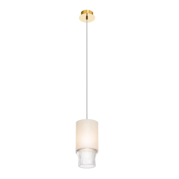 Saint-Louis Cadence Small Pendant Light with Paper Lampshade Golden Saint-Louis Cadence Small Pendant Light with Paper Lampshade Golden, mouth-blown, mouth-turned crystal lighting