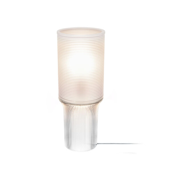 Saint-Louis Cadence Tall Table Lamp with Crystal Lampshade, mouth-blown, mouth-turned crystal lighting