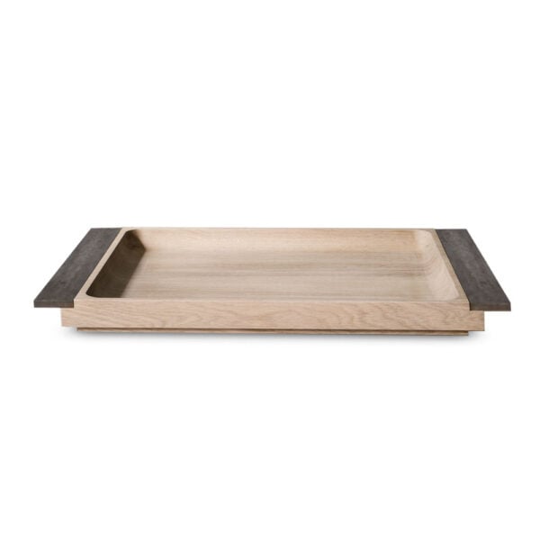 Michaël Verheyden Rectangular Serving Tray Large in Oak with Bronze Handles Michaël Verheyden Rectangular Serving Tray Large in Oak with Bronze Handles