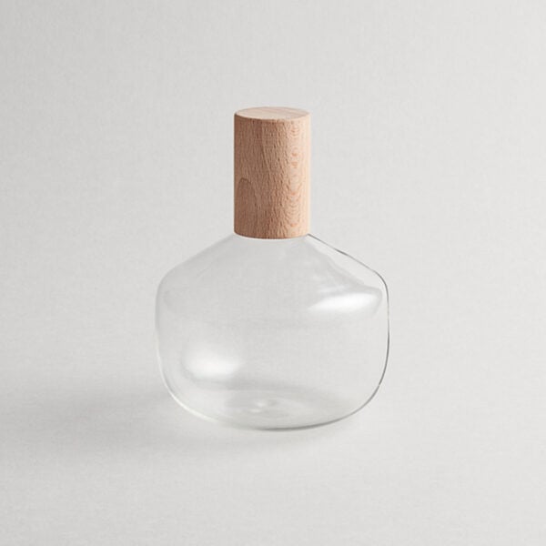 TRULLI_BOTTLE_CLEAR_TBSL_01-1200x1200px-100KB R+D.Lab Trulli Short Bottle Clear hand-blown borosilicate glass, dishwasher safe