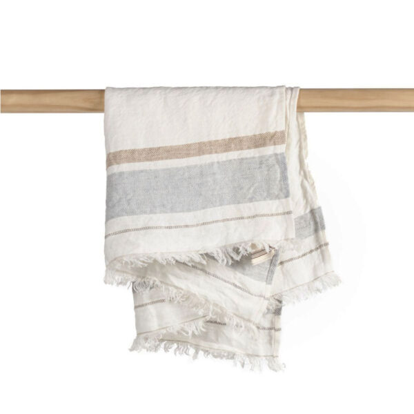 Libeco Belgian Guest Towel Fouta Oyster Stripe – Set of 2