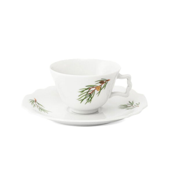 Augarten Fir Branches with Golden Pinecone Tea Cup and Saucer Augarten Fir Branches with Golden Pinecone Tea Cup and Saucer