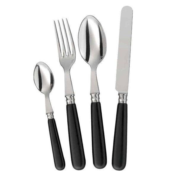 Alain-Saint-Joanis-Anglais-Black-Stainless-Steel-Place-Setting- Alain Saint-Joanis Anglais Flatware in Black Resin and Stainless Steel