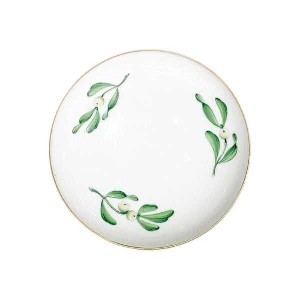 Augarten Porcelian Mistletoe Jewelry Box Top View Augarten Porcelian Mistletoe Jewelry Box Top View
