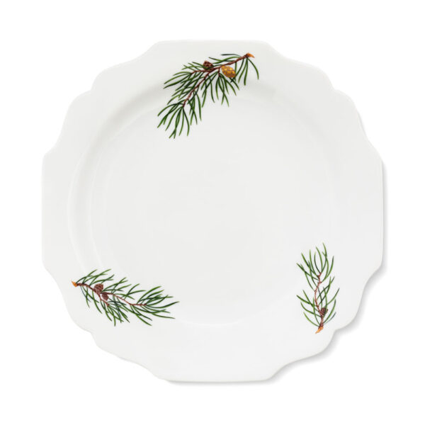 Augarten Fir Branches with Golden Pinecone Dinner Plate Augarten Fir Branches with Golden Pinecone Dinner Plate