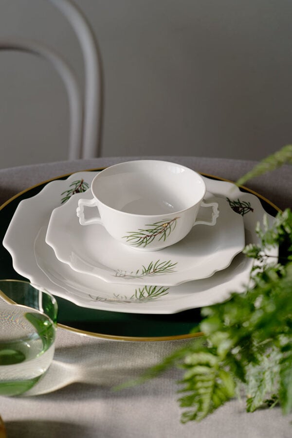 Augarten Fir Branches with Golden Pinecone Dinnerware Augarten Fir Branches with Golden Pinecone Dinnerware