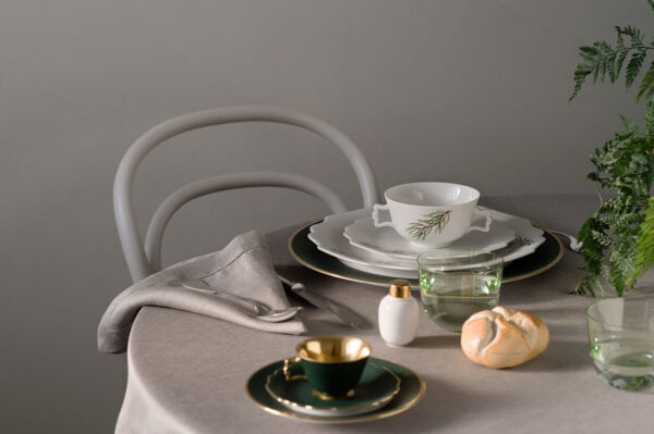 Augarten Fir Branches with Golden Pinecone Dinnerware Augarten Fir Branches with Golden Pinecone Dinnerware