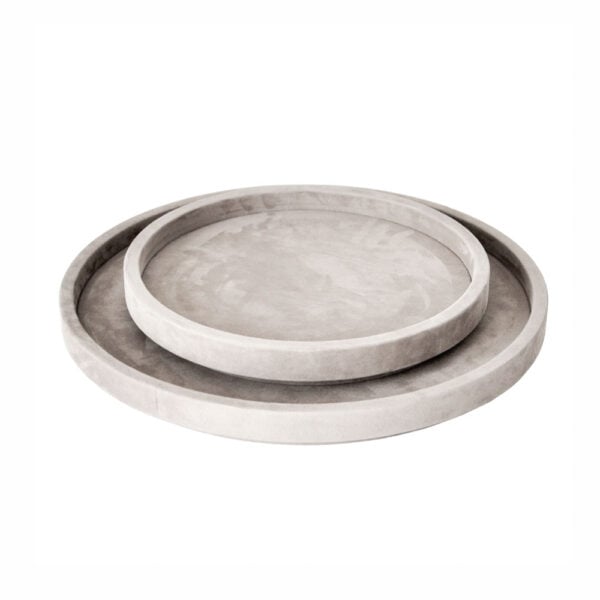 Michaël Verheyden Ivory Suede Circle Tray Set