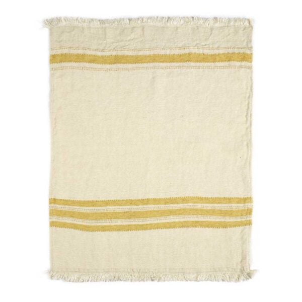 Libeco Belgian Towel Fouta Mustard Stripe Libeco Belgian Towel Fouta Mustard Stripe