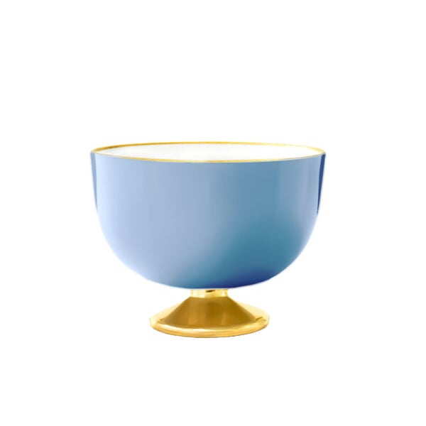 Augarten Light Blue Ice Cream Bowl with Gold Foot Augarten Light Blue Ice Cream Bowl with Gold Foot
