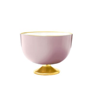 Augarten Creme Rosa Ice Cream Bowl with Gold Foot