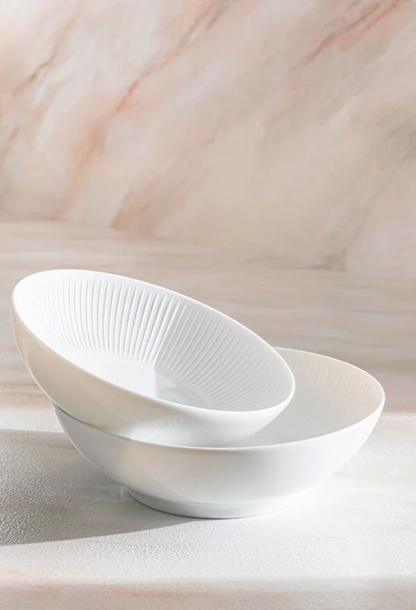 J.L Coquet Boléro Satin White Salad Bowls J.L Coquet Boléro Satin White Salad Bowls