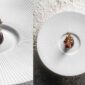 J.L Coquet Boléro Satin White Dinnerware, Handcrafted Limoges Porcelain Dinnerware