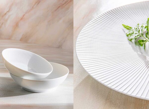 J.L Coquet Boléro Satin White Dinnerware, Handcrafted Limoges Porcelain Dinnerware J.L Coquet Boléro Satin White Dinnerware, Handcrafted Limoges Porcelain Dinnerware