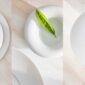 J.L Coquet Boléro Satin White Dinnerware, Handcrafted Limoges Porcelain Dinnerware