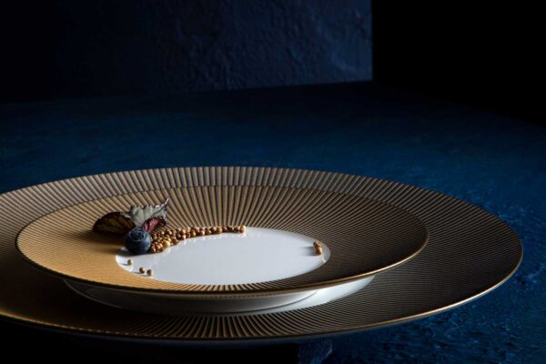 J.L Coquet Boléro Brown Irisé Dinnerware, Handcrafted Limoges Porcelain Dinnerware