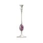 E.R. Butler Biedermeier Satin Silver Candlestick no. 207 with Amethyst Egg
