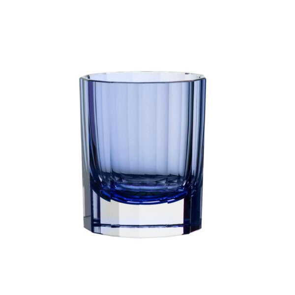 Artel Faceted Double Old Fashioned Blue, hand-blown colorful glassware
