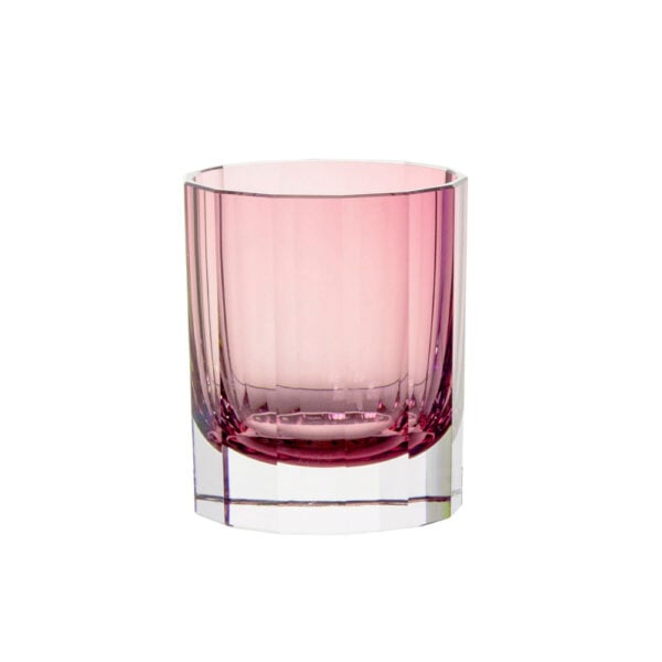 Artel Faceted Double Old Fashioned Rose Artel Faceted Double Old Fashioned Rose, hand-blown colorful glassware