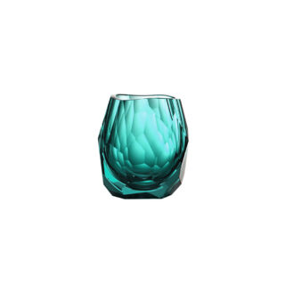 Artel Glacier Vodka Teal, hand-blown hand-cut colorful glassware