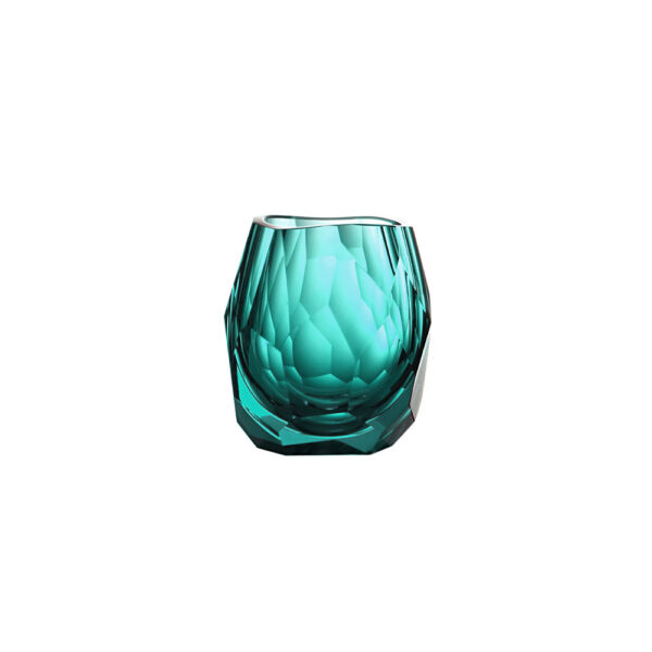 Artel Glacier Vodka Teal, hand-blown hand-cut colorful glassware