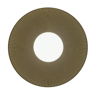 J.L Coquet Boléro Brown Irisé Mise en Bouche Plate, Handcrafted Limoges Porcelain Dinnerware