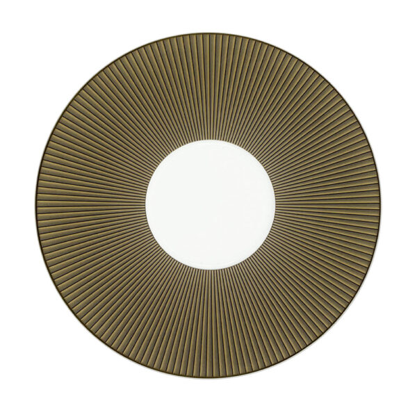 J.L Coquet Boléro Brown Irisé Mise en Bouche Plate, Handcrafted Limoges Porcelain Dinnerware