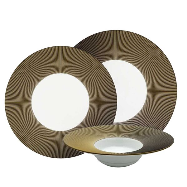 J.L Coquet Boléro Brown Irisé Dinnerware, Handcrafted Limoges Porcelain Dinnerware