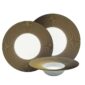 J.L Coquet Boléro Brown Irisé Dinnerware, Handcrafted Limoges Porcelain Dinnerware