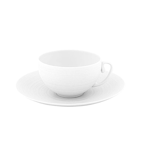 J.L Coquet Boléro Satin White Tea Cup And Saucer J.L Coquet Boléro Satin White Tea Cup And Saucer