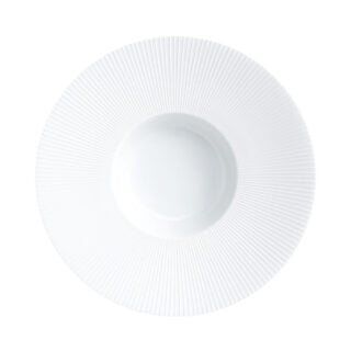 J.L Coquet Boléro Satin White Mise en Bouche Plate, Handcrafted Limoges Porcelain Dinnerware