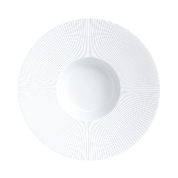 J.L Coquet Boléro Satin White Mise en Bouche Plate J.L Coquet Boléro Satin White Mise en Bouche Plate, Handcrafted Limoges Porcelain Dinnerware