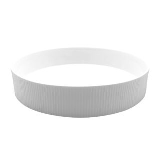J.L Coquet Boléro Satin White Dish Large, Handcrafted Limoges Porcelain Dinnerware