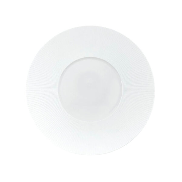 J.L Coquet Boléro Satin White Dessert Plate J.L Coquet Boléro Satin White Dessert Plate, Handcrafted Limoges Porcelain Dinnerware