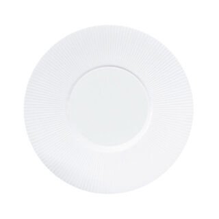 J.L Coquet Boléro Satin White Pasta Plate Medium, Handcrafted Limoges Porcelain Dinnerware