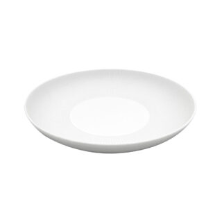 J.L Coquet Boléro Satin White Pasta Plate Medium, Handcrafted Limoges Porcelain Dinnerware