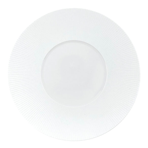 J.L Coquet Boléro Satin White Charger J.L Coquet Boléro Satin White Charger, Handcrafted Limoges Porcelain Dinnerware