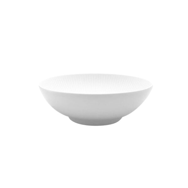 J.L Coquet Boléro Satin White Salad Bowl Small, Handcrafted Limoges Porcelain Dinnerware