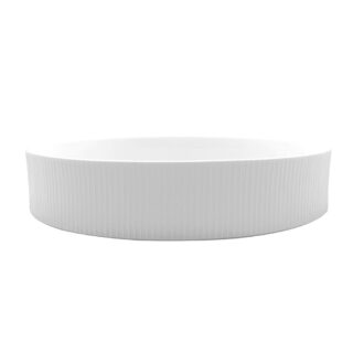 J.L Coquet Boléro Satin White Dish Large, Handcrafted Limoges Porcelain Dinnerware