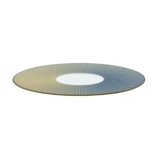 J.L Coquet Boléro Blue Irisé Mise en Bouche Plate, Handcrafted Limoges Porcelain Dinnerware