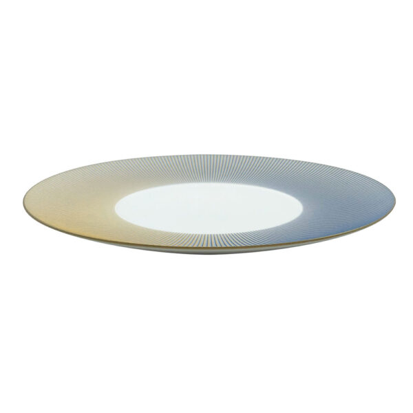 J.L Coquet Boléro Blue Irisé Charger, Handcrafted Limoges Porcelain Dinnerware
