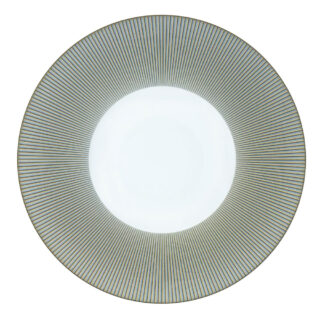J.L Coquet Boléro Blue Irisé Charger, Handcrafted Limoges Porcelain Dinnerware